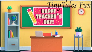 Happy Teachers Day Song 2024  English Rhyme  Thank You song for teacher from kids  Animated Song [upl. by Ateuqal]