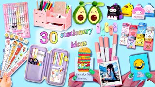 30 DIY CUTE STATIONERY IDEAS  BACK TO SCHOOL HACKS [upl. by Noneek709]