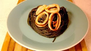 Generosos Dark and Tasty Pasta al Nero di Seppia con Calamari e Pomodoro [upl. by Ahsieka967]