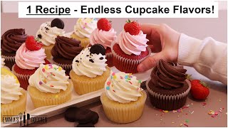 Make assorted Cupcakes USING 1 RECIPE 🧁 [upl. by Annaohj]