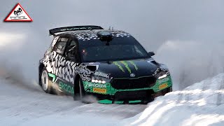 Test Day Rally Sweden 2024  Oliver Solberg  Škoda Fabia RS Rally2 Passats de canto [upl. by Eniloj]