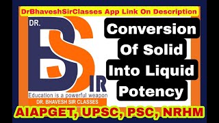 Conversion of Solid into Liquid Potency by Centesimal Scale  DrBhavesh Sir ClassesLecture 22 [upl. by Ozen]