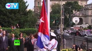 Bandera Cubana ondea en embajada en EEUU después de 54 años [upl. by Caro]