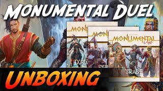 Monumental Duel  Brettspiel Unboxing Funforge [upl. by Jeffries]