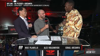 UFC 305  FightWeek LIVE SHOW  Alex Volkanovski amp Israel Adesanya reflect on their journey together [upl. by Vassili962]