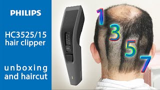 Philips HC352515 Hair Clipper Unboxing and Haircut [upl. by Martynne]