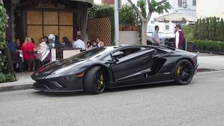 Lamborghini Aventador S in Beverly Hills w startup [upl. by Einama519]