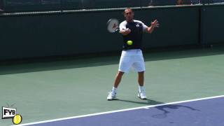 Marcos Baghdatis hitting forehands and backhands  Indian Wells Pt 01 [upl. by Clemmy]