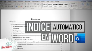 Como hacer un Índice Automático para Tesis Tesina Proyectos de Investigación en Word [upl. by Aleik]