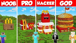 McDonald’s Restaurant Build Battle Challenge  Noob vs Pro vs Hacker vs God  Minecraft Animation [upl. by Dib]