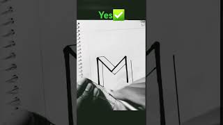 Lettering M with perfect shadow art drawing painting Calligraphy lettering [upl. by Yclehc]