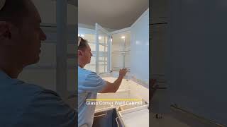 IKEA glass corner wall cabinet by your IKEA kitchen assembler in Virginia Beach  European Kitchens [upl. by Alenoel581]