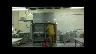 Cleaning and sanitizing of an industrial meat processing machine [upl. by Notnarb471]