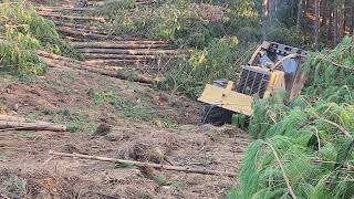 Tightline 3021 winch assisting a CAT 525 forestry skidder [upl. by Ikiv817]