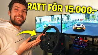 SPELAR BILSPEL MED RATT amp PEDALER FÖR 15000KR NYA LOGITECH PRO UNBOXING [upl. by Linsk255]