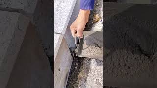 Filling process of concrete along the stone strip [upl. by Dlorej]