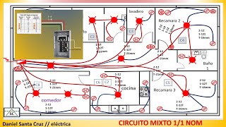 ✔✔instalacion eléctrica de una casa circuito compartido 11 👀 [upl. by Aneetsyrk282]