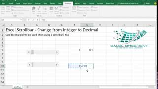 Excel Scrollbar  Change from Integer to Decimal [upl. by Lisetta8]