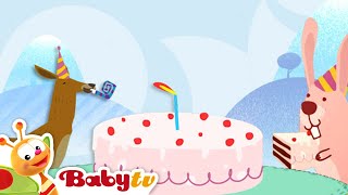 Comboio Trilha Trapaceira  O tigre corta o bolo em seu aniversário  BabyTV Brasil [upl. by Yerok]