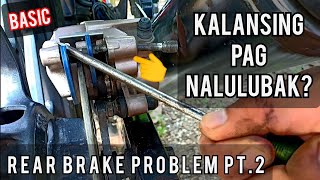 CALIPER PROBLEM  KUMAKALANSING PAG NALULUBAK RAIDER 150 REAR BRAKE PROBLEM [upl. by Adelle]