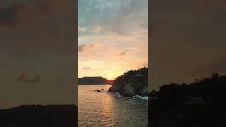 Sunset near Playa Contramarmexico méxico travel dronevideo zihuatanejo [upl. by Ihtac]