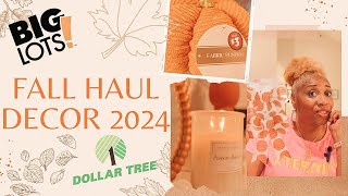 FALL HAUL DECOR 2024  DOLLAR TREE AND BIG LOTS FINDS [upl. by Faxun255]