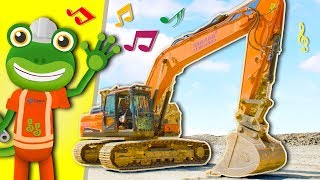 Excavator Song With Gecko  Diggers For Children  Geckos Real Vehicles [upl. by Stefa]