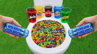 MampM Candy VS Mentos and Popular Sodas  Coca Cola Fruko Sprite Fanta and Mentos in the toilet [upl. by Eudo229]