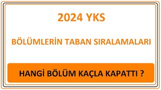 YKS 2024 SIRALAMALARI AÇIKLANDI  HANGİ BÖLÜM KAÇLA KAPATTI YKS 2024 TABAN PUANLARI [upl. by Augy]