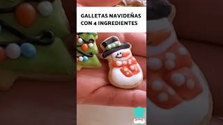 GALLETAS NAVIDEÑAS con 4 Ingredientes 🍪🎄🎅🏻 Galletas de Mantequilla Fáciles [upl. by Yelroc]