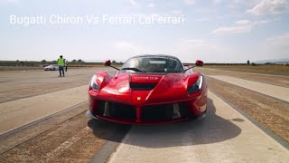 Ferrari LaFerrari Vs Bugatti Chiron DRAG RACE 1 Mile Laferrari gets headstart [upl. by Marieann]