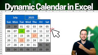 How to Make Interactive Calendar in Excel  Basic Formulas and Fully Customizable [upl. by Butterworth21]