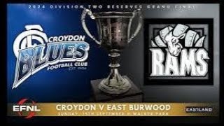 EDFL div2 RESERVES GRAND FINAL 2024 East burwood v Croydon [upl. by Garvey]