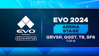 Evo 2024 Presented By Chipotle Day 3 Top 6 GBVSR GGST T8 SF6 [upl. by Ahsiekrats577]