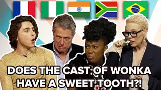 The Cast Of Wonka Try Sweets from Around The World [upl. by Millan]