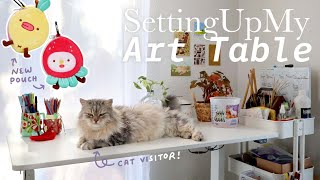 Setting Up My Art Desk Cat Sitting amp New Pouch Sample ✸ STUDIO VLOG [upl. by Lekar]