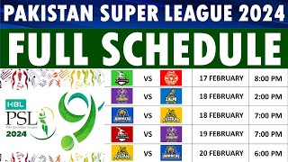 PSL 2024 Schedule announced PSL 9 Schedule Dates venues amp timings [upl. by Leandra]