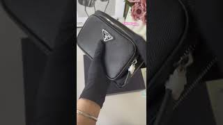 Unboxing PRADA cowhide SAFFIANO Leather BELT BAG Black Jerry LORENZO Kendall pradarenylon luxury [upl. by Erdrich750]