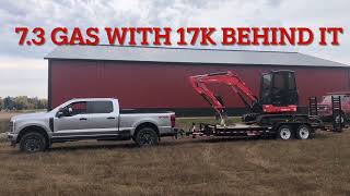 Can the 73 tow 17k Ford 73 Gas towing 17k on a conventional equipment trailer [upl. by Asilef]