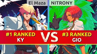 GGST ▰ El Maza  Dany 1 Ranked Ky vs NITRONY 3 Ranked Giovanna High Level Gameplay [upl. by Nerdna]