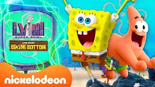 SpongeBob Brings Super Bowl LVIII To Bikini Bottom Bottom w Patrick amp Sandy  Nickelodeon [upl. by Rik]