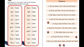 ESL Phonics Lesson Short and Long Vowels  Word List and Sentences [upl. by Eelir462]