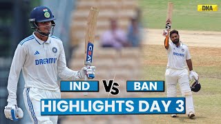 IND Vs BAN Highlights Day 3 India Ahead In The Match Bangladesh Need 357 Runs To Win I Cricket [upl. by Arodoet]