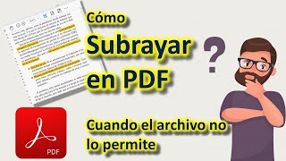 Cómo subrayar un PDF que no lo permite [upl. by Geffner]