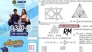 SOLUCIONARIOAREA III BEXAMEN DE ADMISION UNCP 2024II 040824 [upl. by Defant]