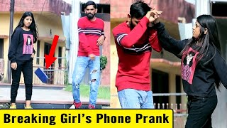 Breaking Girls Phone Prank  Bhasad News  Pranks in India [upl. by Anoyk]