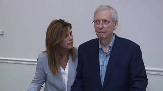 Mitch McConnell appears to freeze in front of reporters again [upl. by Richia794]