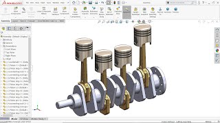 Four Cylinder engine in Solidworks [upl. by Gale62]