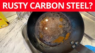 OUCH How to Remove Rust from a Carbon Steel Skillet [upl. by Mabelle]