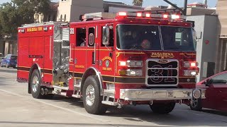 Pasadena Fire Dept NEW Engine 31 amp RA31 Responding [upl. by Burchett]